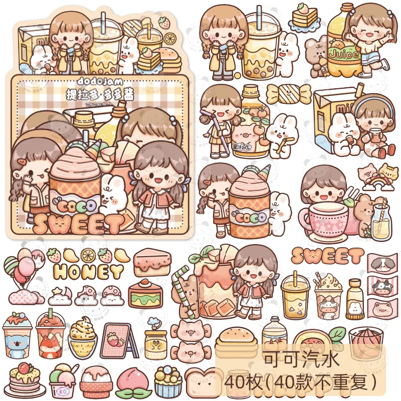 40pcs Creative Kawaii Self-made Warming Food Sticker/ Beautiful /decorative  /diy Craft Photo Album - Stationery Sticker - AliExpress