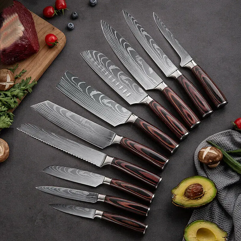 Japanese Damascus Steel Kitchen Knives Set