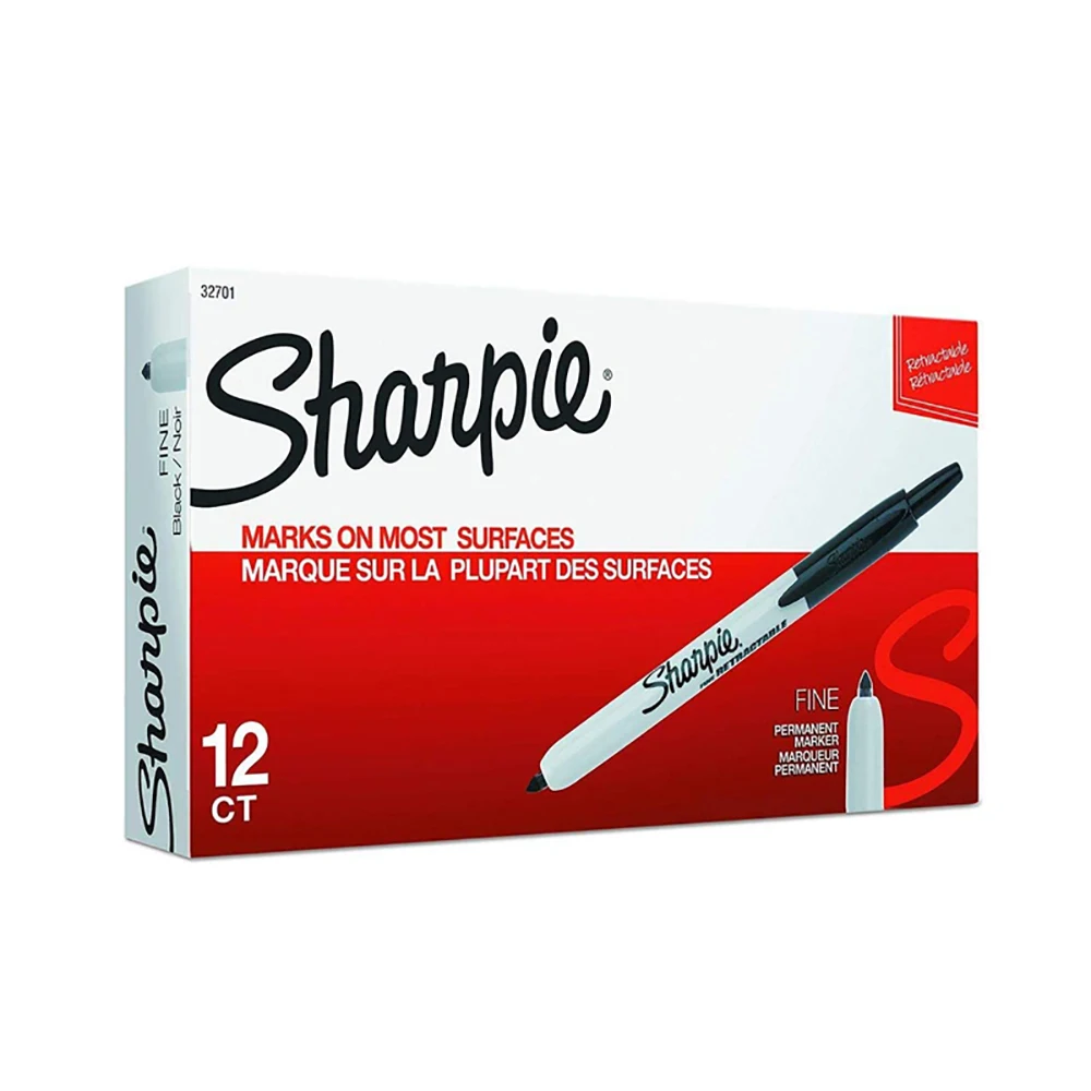 American Sharpie Retractable Push Marker Pen 1 Pcs Extremely Fine No Cap Oily 32701 Art Office Stationery