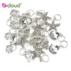 50Pcs Sliver Color Dreadlocks Beads Hair Braid Rings Clips DIY Braiding Metal Cuffs Jewelry Pendants Hair Decoration Accessories 6