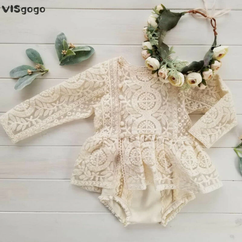 

VISgogo Newborn Toddler Baby Girl Romper Sister Outfit Flower Lace Romper Jumpsuits Tutu Dress Summer Fall Clothes 0-24M