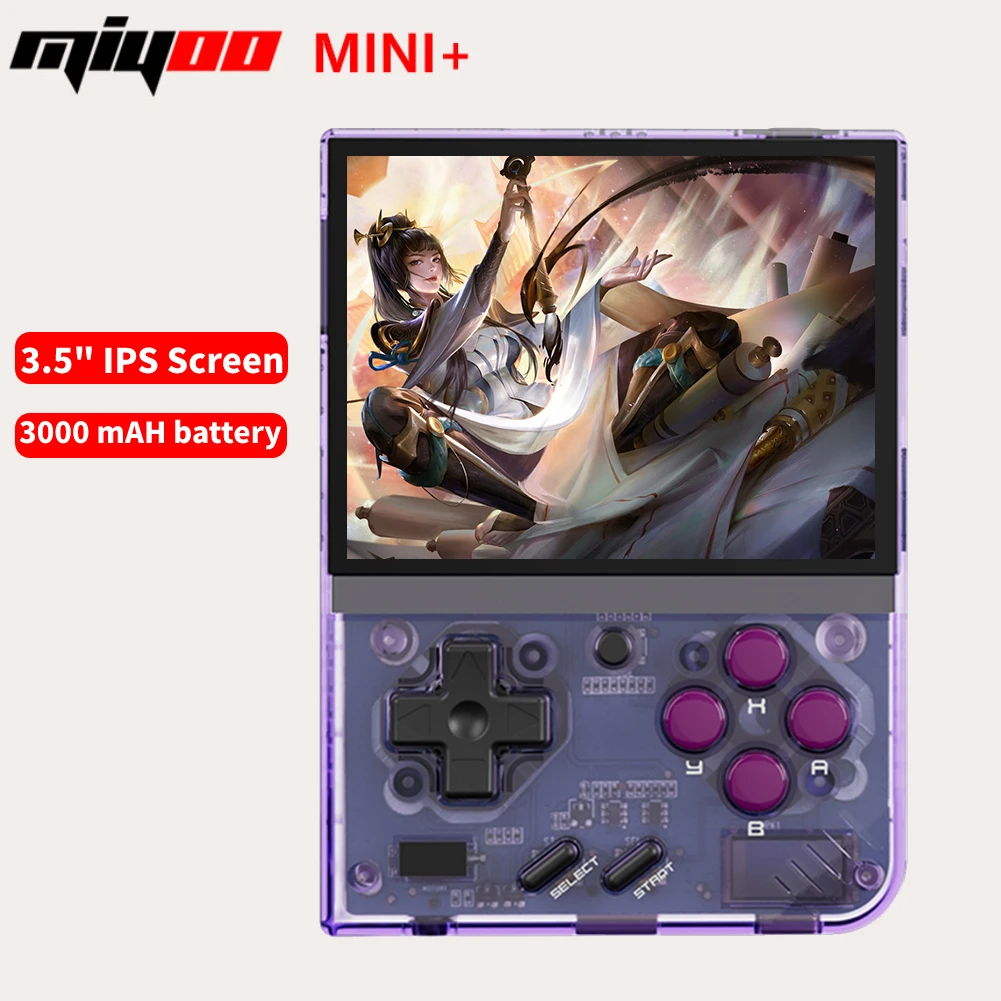 Miyoo Mini Plus Handheld Game Console with Storage Bag, 3.5 Inch Open  Source Retro Game Console, Built in 64G TF Card & 10000+ Classic Games,  Support