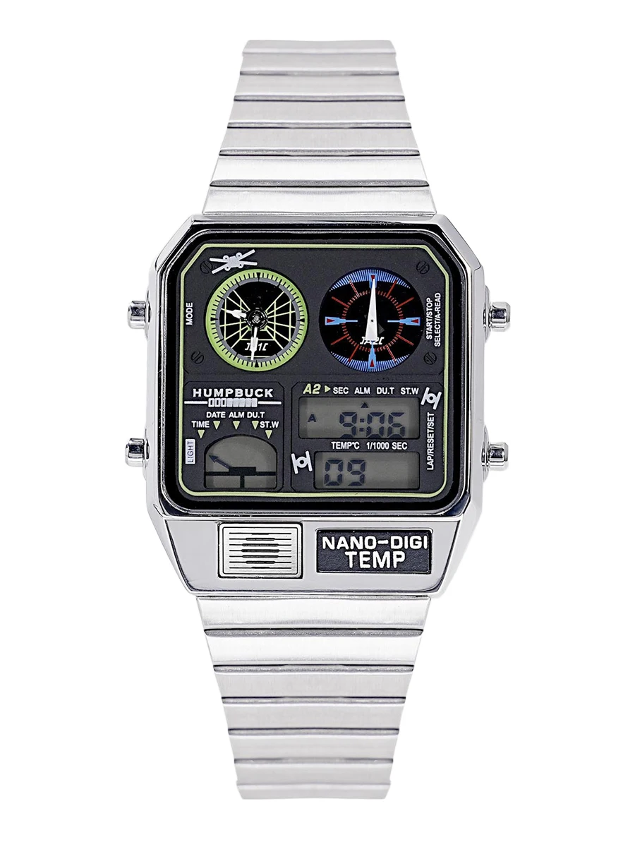 HUMPBUCK Digital Watches for Men Classic Themes Multifunctional Wristwatch with Temperature Stopwatch Dual Time 1/1000 Second 5
