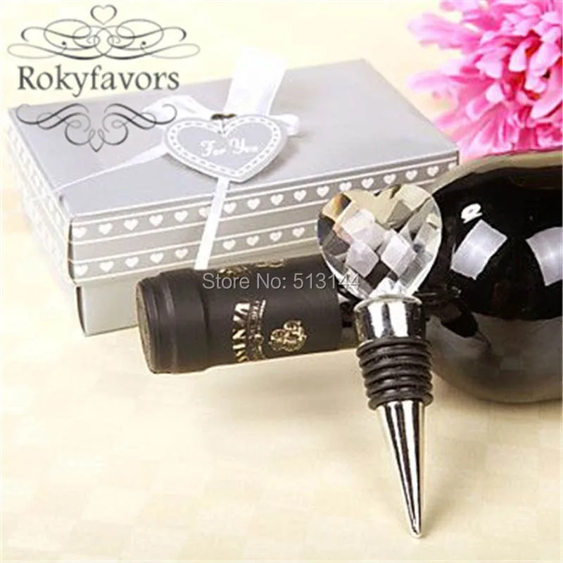 100pcs Crystal Heart Wine Stopper Wedding Giveaway Bridal Shower Event