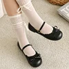 Spring Autumn Pink White Mary Janes Flat Shoes Woman Round Toe Buckle Strap Lolita Girls Student Ballet Flats Plus Size 43 44 45 4