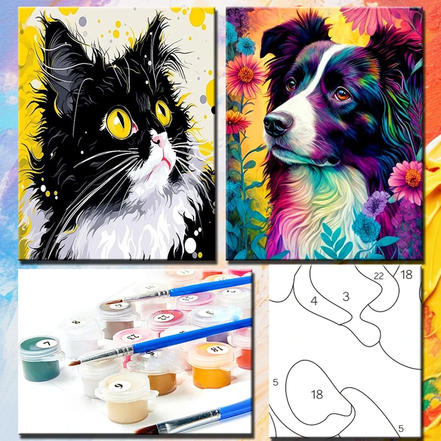 CHENISTORY peinture sans cadre par numéros animaux sur toile photos par numéros peinture acrylique par numéros décor à la maison peinture numérique 4