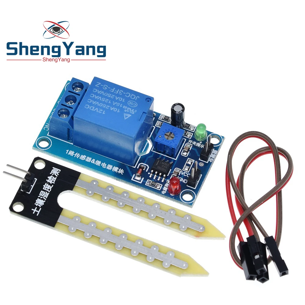 TZT 1/2/5PCS DC 5V 12V Bodenfeuchtigkeitssensor Relais Steuermodul Automatische Bewässerung des Feuchtigkeits-Startschalters