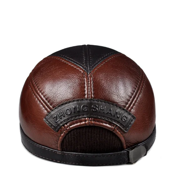 Men's Golf Genuine Leather Pilot Hat Male Winter Real Cow Skin Casual Wear Baseball Caps Outdoors Korean Plate Flying Hats