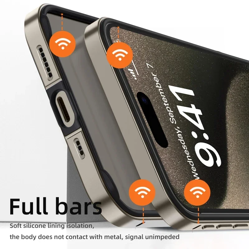 Enhanced Shockproof Metal Bumper Case with Silicone Frame and Alloy Design