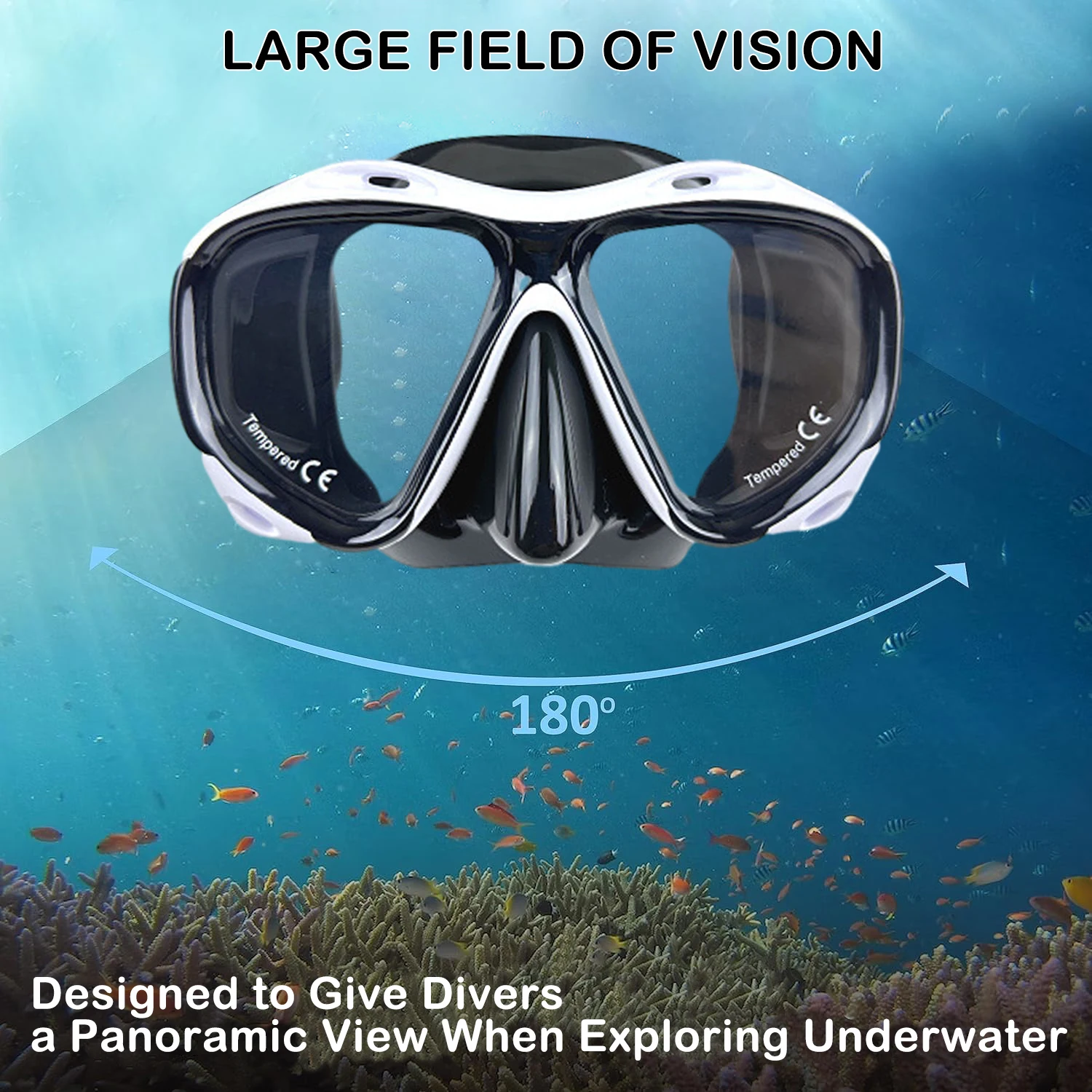Premium Adult Swimming Goggles - Crystal Clear Tempered Glass Lenses, Waterproof & Anti-Fog, For Comfortable All-Day Swimming 3