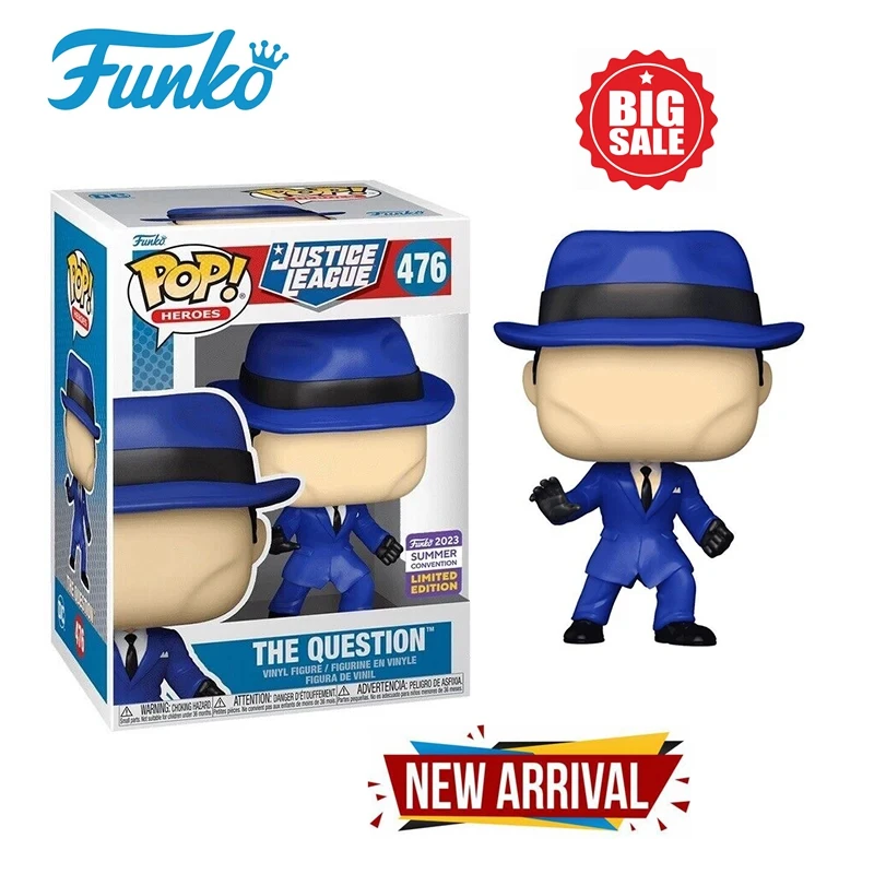 Funko Pop Justice The Question League 476 # Vinyl Figure Collection Funko 2023 Summer Convention Limited Edition Model Toys