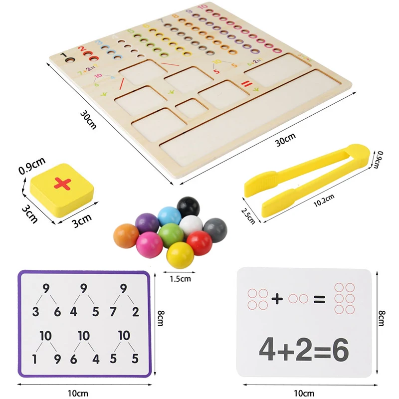 Kids Clip Beads Matching Counting Game Montessori Parish Toy Arithmetic Addition Subtraction Learn Educatinal Toys Children Gift