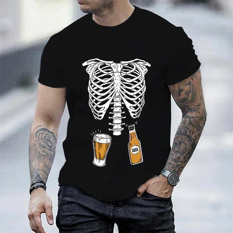 

T Shirt for Men Halloween Costumes Skeleton Men's Brand Tshirts Fashion T-shirt Casual Men Clothing Tops Tee Shirt T Shirt Homme