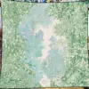 Autumn Winter New Style 130cm Silklike Women's Outdoor Travel Shawl Warm Scarf Large Square Fashionable Floral Jungle Plant D...