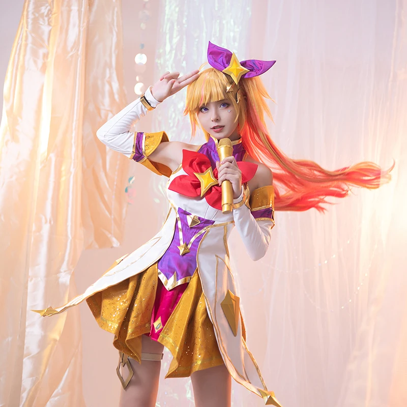 ROLECOS LOL Star Guardian Seraphine Cosplay Costume Seraphine Star Guardian Dress Outfits Halloween Women Carnival Suit