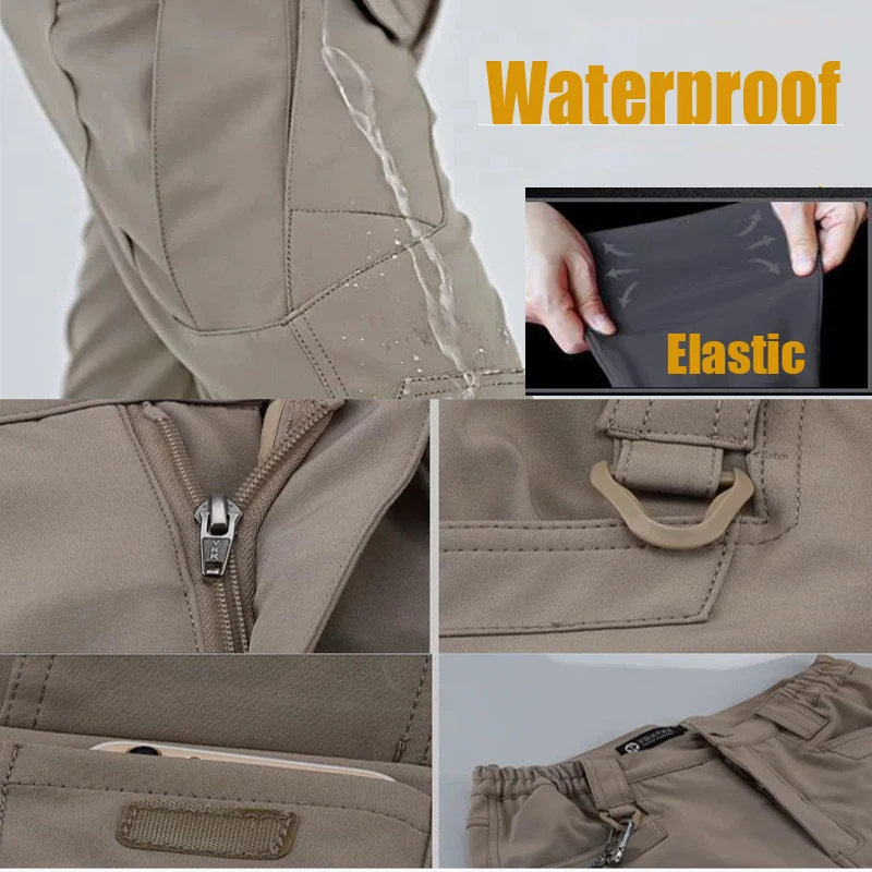 Pantalones elásticos de secado rápido para hombre, pantalón táctico de carga para acampada, senderismo, pesca, escalada, deportes al aire libre, primavera y otoño