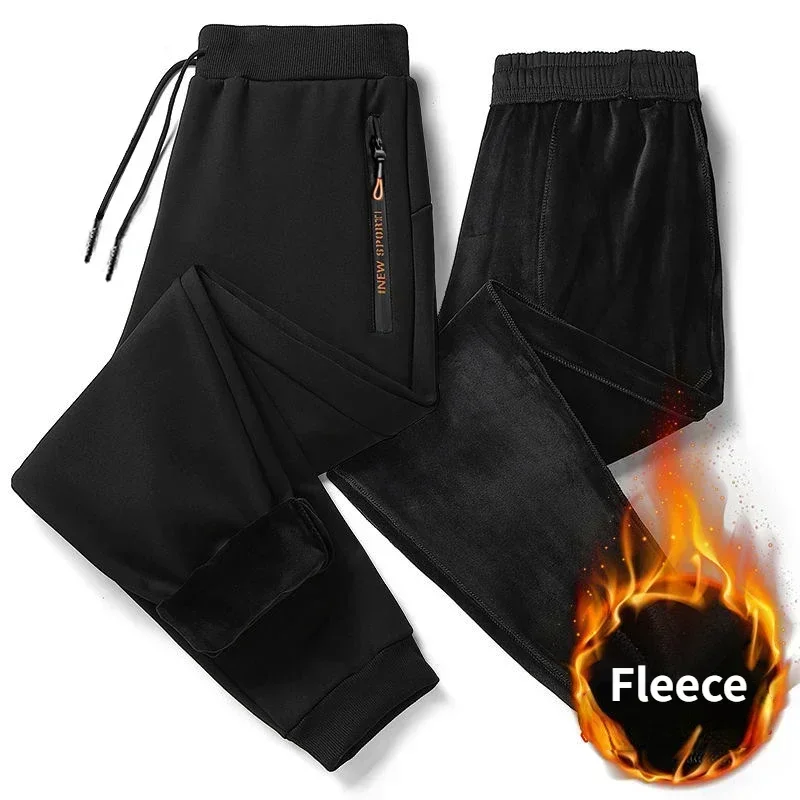 Casual Sports Pants Thicken Warm Fleece Pants Winter Joggers Drawstring Sweatpants Velvet Casual Thermal Trousers Windproof Fitness Jogging Bottoms