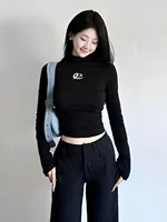 Thiened ort f-High Collar Velvet Base irt Women Winter Inner Wear Floing Warm Slim Fit T-irt Hot Girl Sle