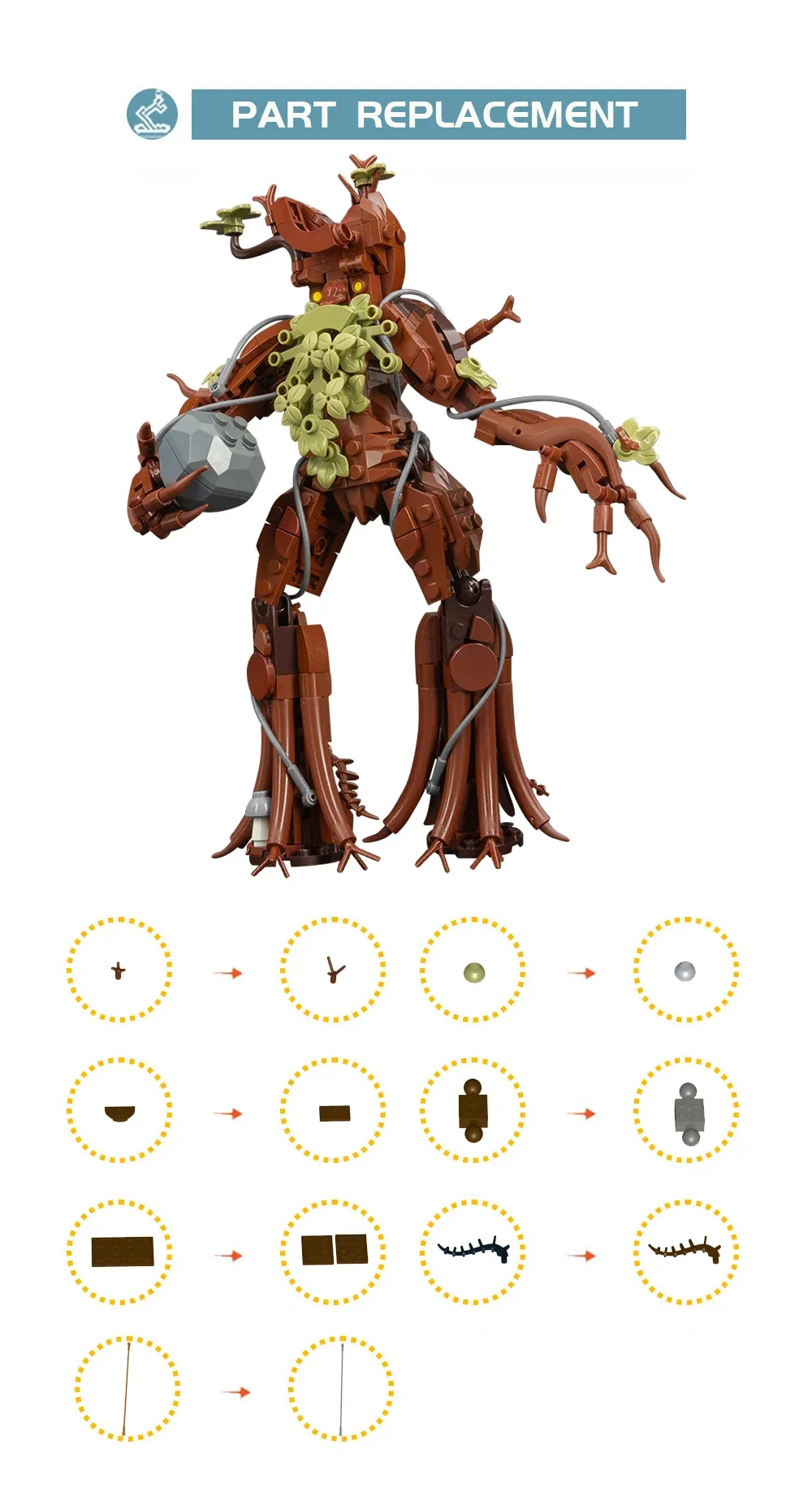 Building Blocks Set Treebeard Brick Model Toy Anime Film Monster for Kids