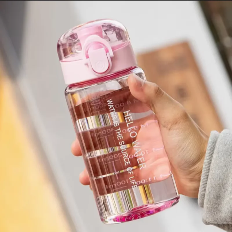 550ML Space-Themed Water Bottle with Anti-Slip Lid & Handle - Durable Plastic, Leak-Proof Design for Outdoor Sports, Camping