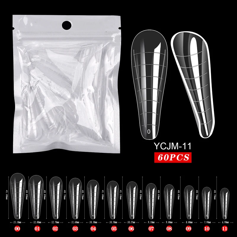 60 Stück/Beutel Verlängerungs-Nagelformen für UV-Gel-Lack, Schnellbauform, Acryl-Kunstnägel, Dual-System-Maniküre-Zubehör – Detail 14