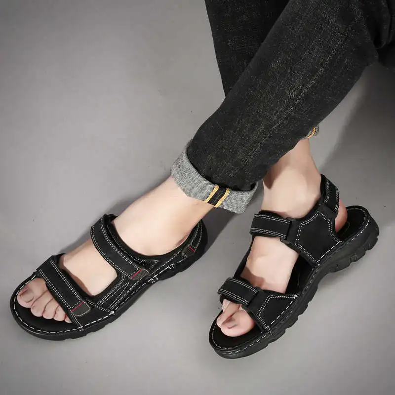 Сандалии Soulier мужские на высоком каблуке шлепанцы с большой подошвой