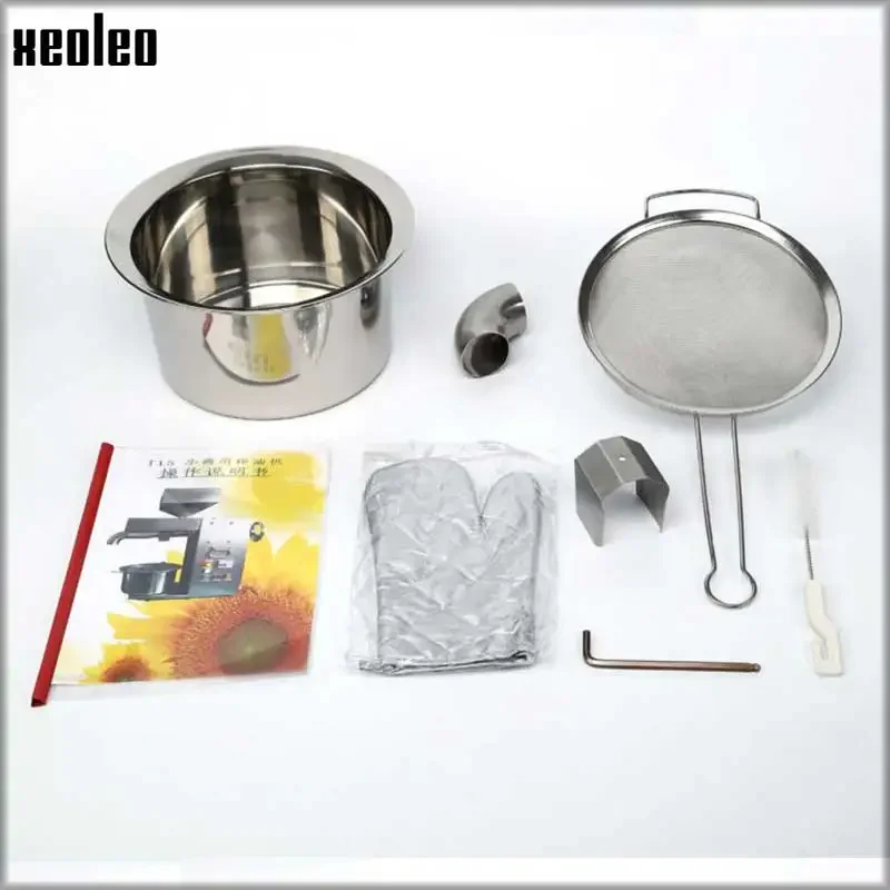 XEOLEO Commercial Oil Press Machine 1800W  Industrial Oil Presser Olive oil press Stainless Steel High Oil Extractor 4