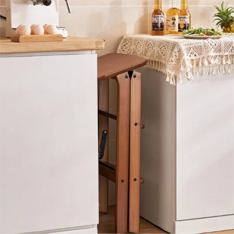 X&D Household Multifunctional Kitchen High Stool Foldable Stool Three Step Ladder Portable Thick Stable Small