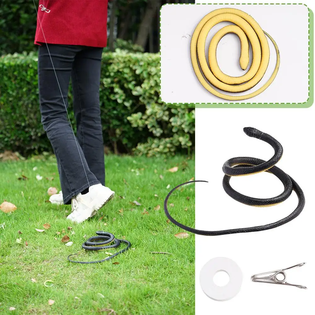 Tricky Scary Simulation Rubber 120CM Soft Rubber TPR Material Environmentally Snake Simulation Fake Toy Props Horror Friend I7P8