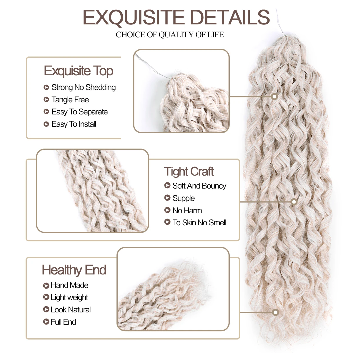 22" Jessica Hair Deep Wavy Twist Synthetic Crochet Hair Curly Braiding Extensions 17