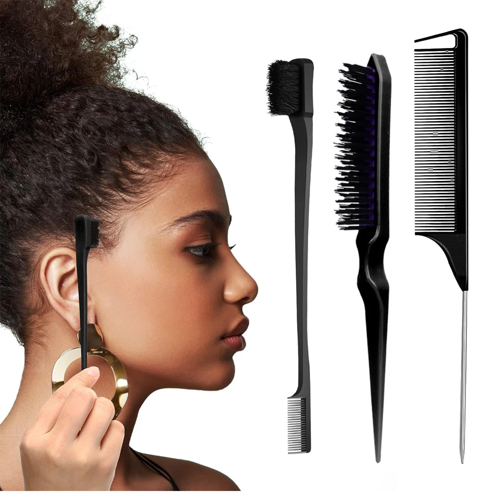 

Comb Set Hair Styling Special Pointy Tail Beating Double Headed Brush Eyebrow Long Barber Makeup Updo Children Hair Salon Tools