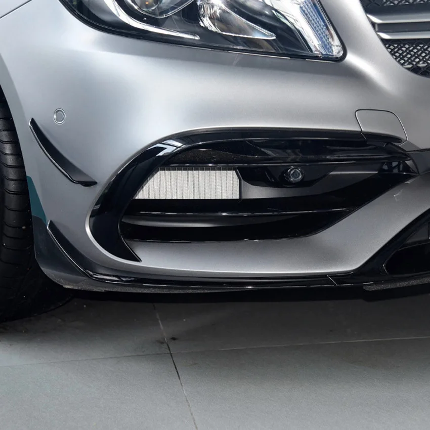 Front Bumper Spoiler Splitter Trim for Mercedes‑Benz A‑Class W176 AMG‑Line A45 2015 2016 2017 2018 Glossy Black