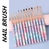 12 Style Mermaid Honeycomb Handle Nail Art Acrylic UV Gel Extension Brush Flower Design Drawing Painting Pen Manicure Set 6