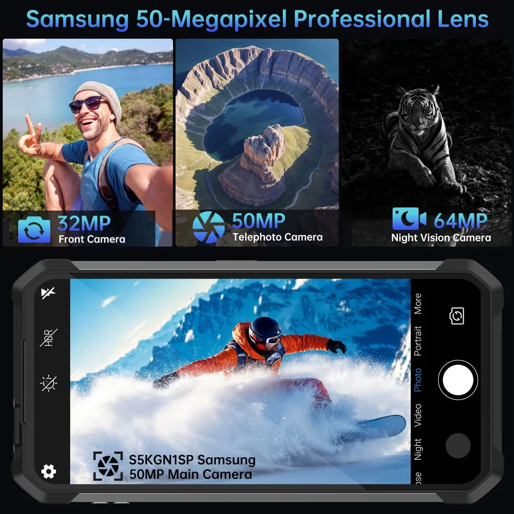 Unihertz 8849 Tank 4 Pro 5G Projector Smartphone 1TB ROM 36GB RAM 6.73 Inch 3k AMOLED Display 11600mAh 100 Lumens Projector NFC