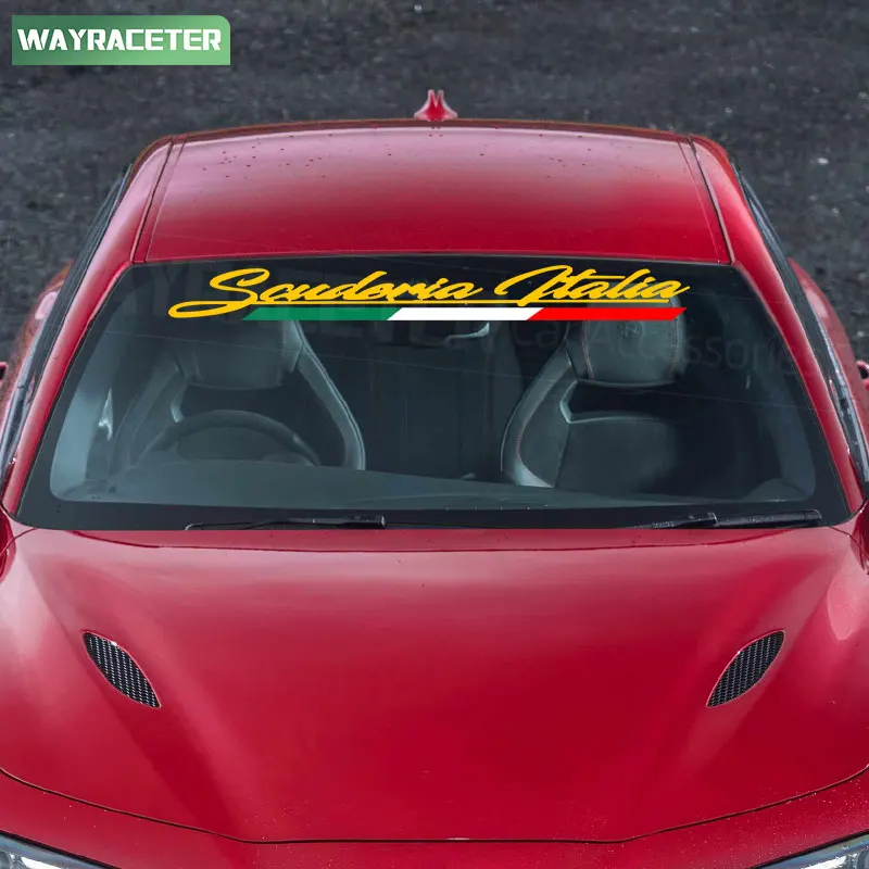 Autocollants Fenêtre Voiture Alfa Romeo - Giulia, Giulietta, Mito, Stelvio - Décorations Latérales Rouge