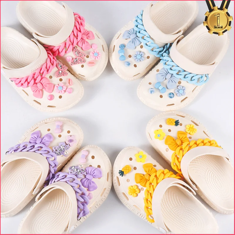 Cute Chain Rhinestone Croc Charms Bling DIY Shoes Decaration