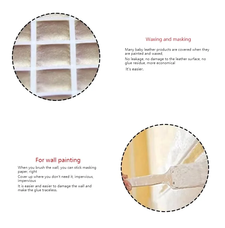 10mm-60mm 마스킹 테이프 흰색 쓰기 가능 씰링 자체 접착 테이프 아트 페인팅 스케치 자동차 DIY 종이 학교용 방수 테이프