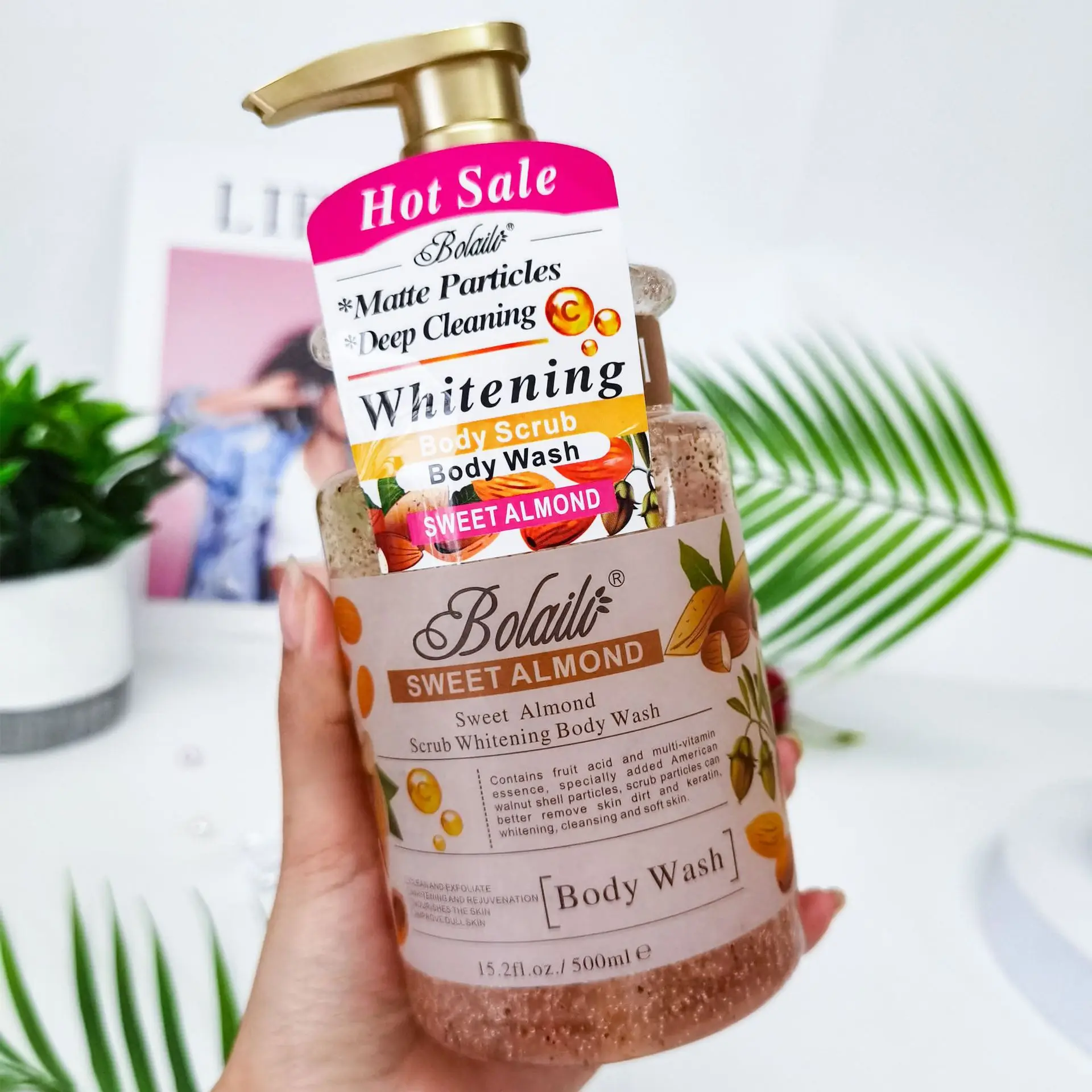 Body wash 500ml sweet almond scrub exfoliating body wash