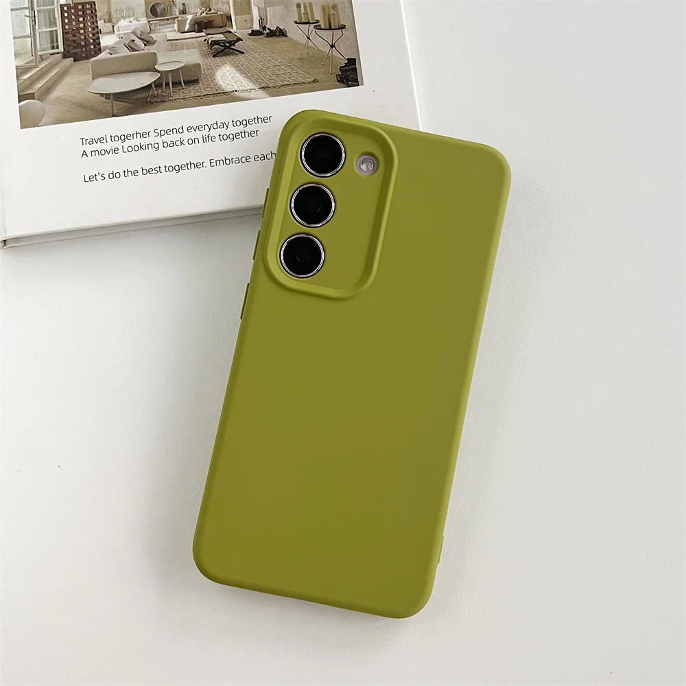 Luxury Liquid Silicone Solid Color Soft Case with Lens Protection and Shockproof Cover