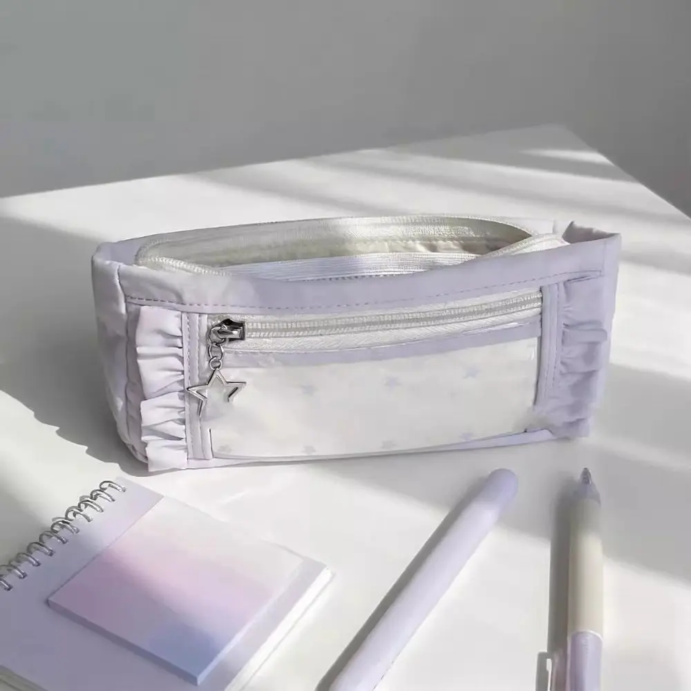 대용량 필통 달콤한 DIY 이타백 메이크업 가방 투명 창 포함 휴대용 펜 정리함 학교 준비물