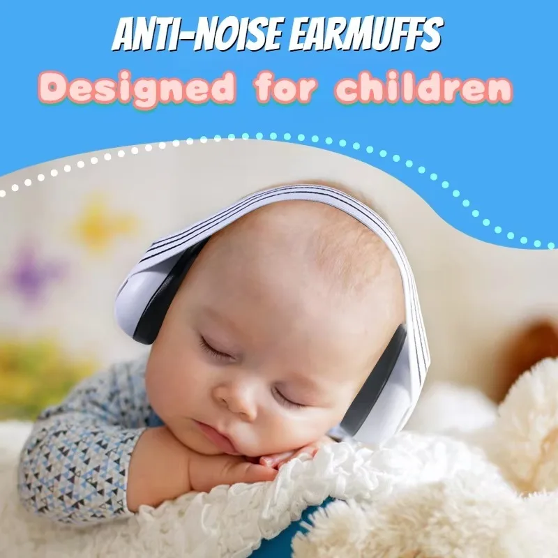 Adjustable Baby Earmuff Mini-Headset Noise-Proof Kids Ear Protection for Outdoor Sleep Airplane Anti-Noise Earmuffs