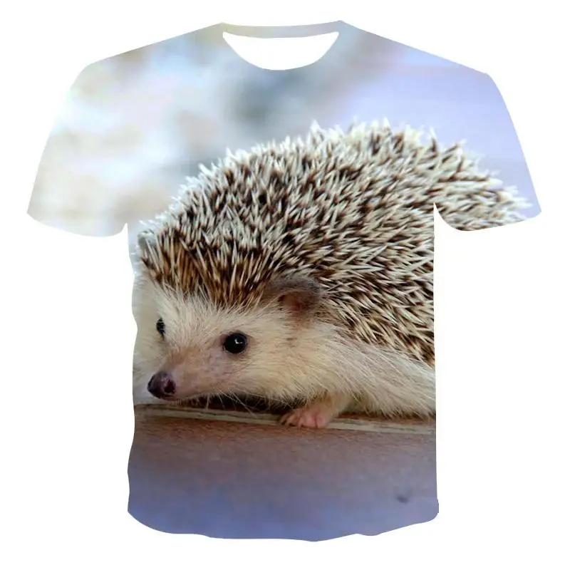Hedgehog 3D Print Short Sleeve T Shirt Summer Streetwear