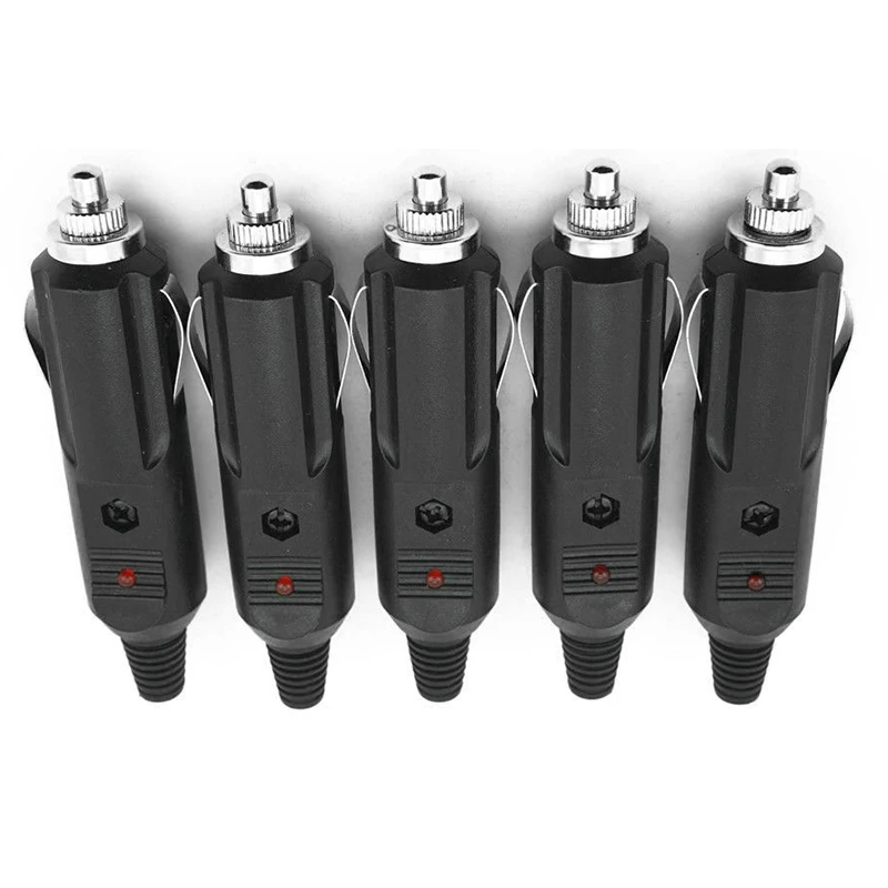 3 Pezzi Prese Maschio per Accendisigari Auto 12V 24V, Presa Accendisigari Alta Potenza con LED Rosso e Fusibile 20A, Connettore Universale Aux per Pompe Aspirapolvere Frigoriferi Inverter