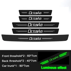 Luminous Car Door Sill Protector Sticker with Rear Trunk Bumper Guard - Anti - scratch Auto Decoration Strip (5pcs)