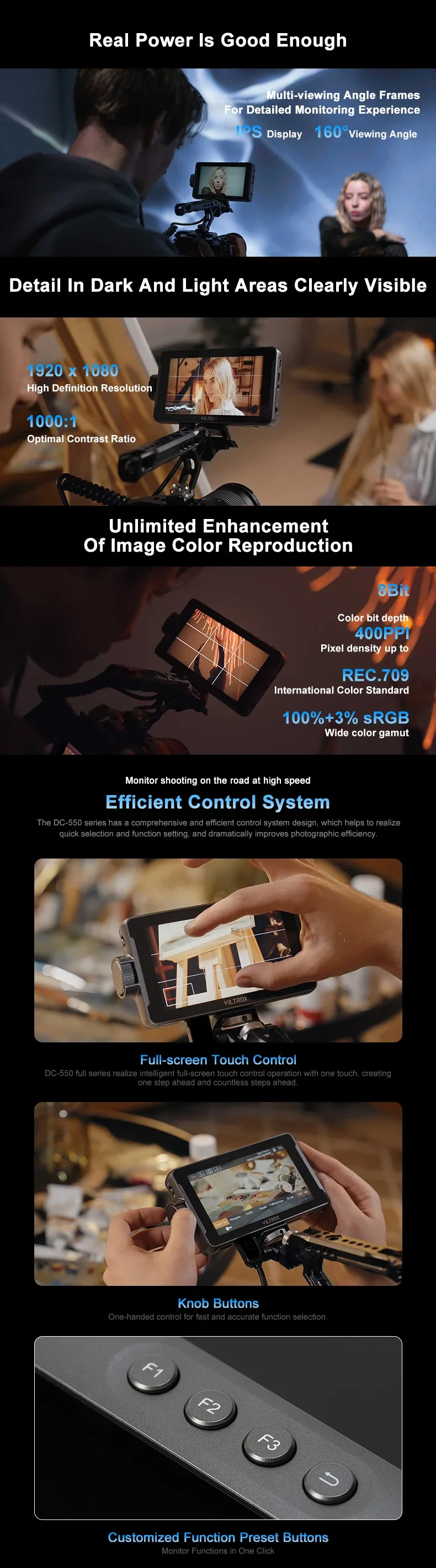 Viltrox DC-550 PRO 5.5inch Touchscreen HD Monitor description image 2