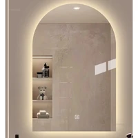 French Arched Bath Mirrors for Toilet Wall-mounted Dressing Touch Screen Mirrors Light Luxury Glass Design Mirrors for Bedroom 1