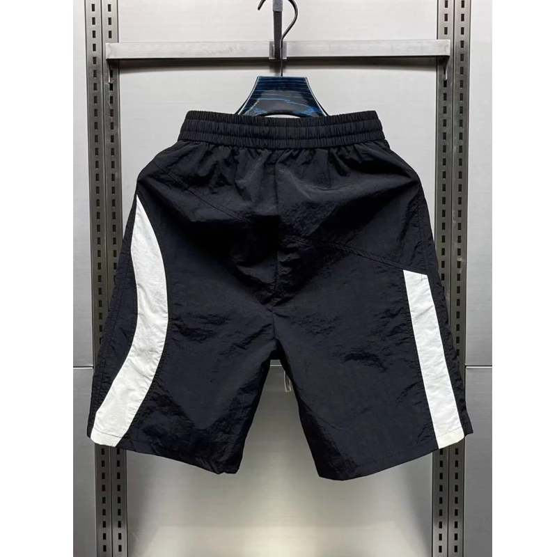 Men Trendy Contrast Color Sports Running Quick Dry Short Pants 2024 Summer Casual Pocket Loose Straight Beach Shorts Ropa Hombre 2