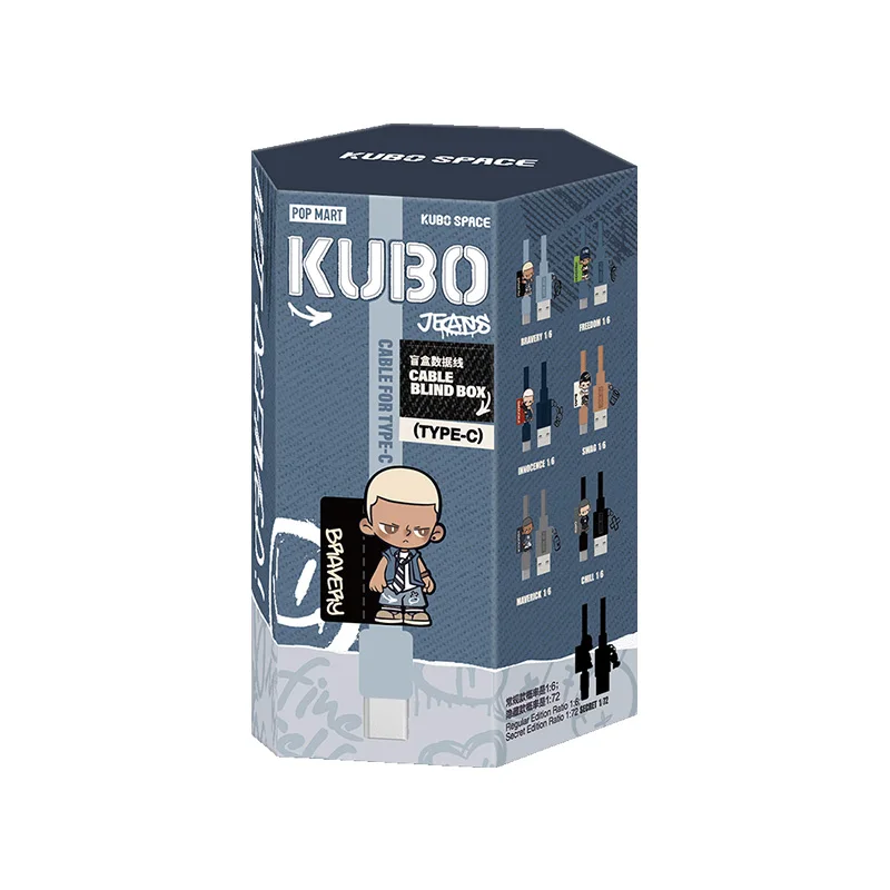 thumbnail image 1 of Popmart Kubo Jeans Series Blind Box Data Cable Iphone Type-C Guess Bag Mystery Box Doll Cute Anime Figure Gift Collection, 1 of 5