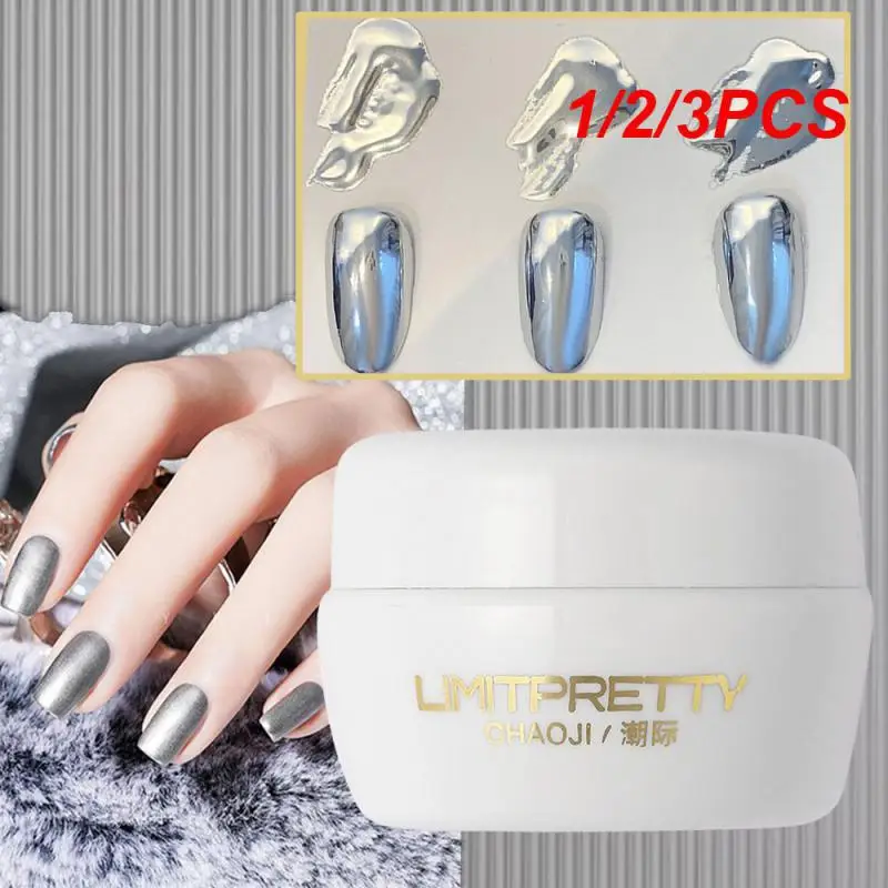 

1/2/3 шт., металлический Серебряный Гель-лак для ногтей