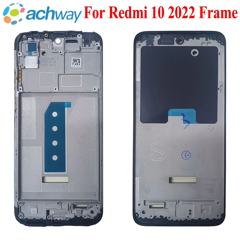 

New For Xiaomi Redmi 10 2022 LCD Front Frame Middle Frame Housing Bezel Chassis Plate Replacement Parts For Redmi 10 Prime 2022